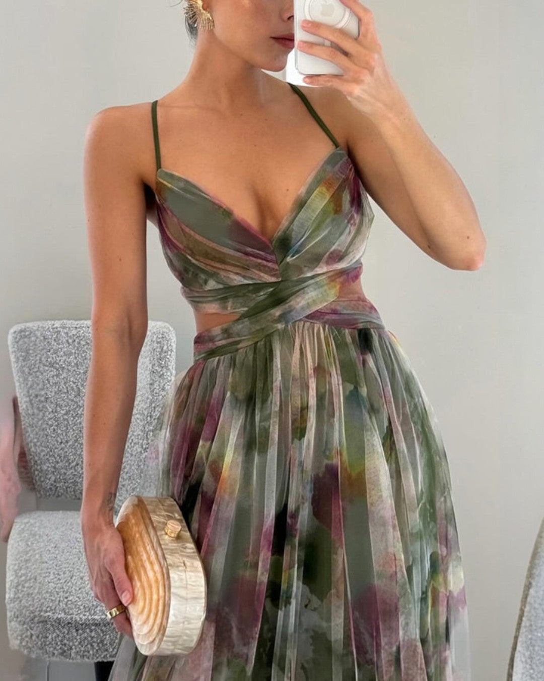 Evelyn™ | Watercolor Chiffon Maxi Dress