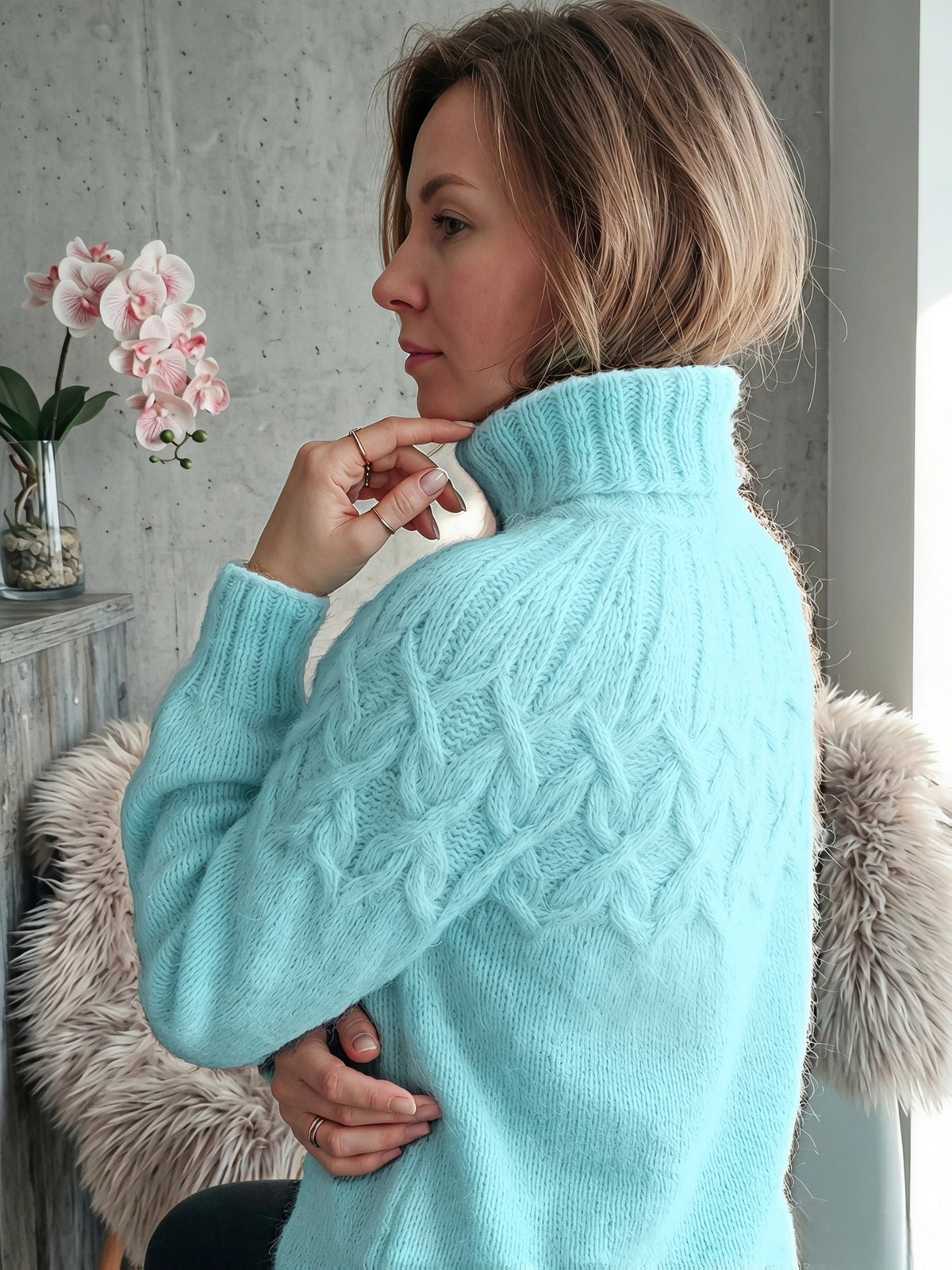 Evelyn™ | Cozy Cable Knit Turtleneck Sweater
