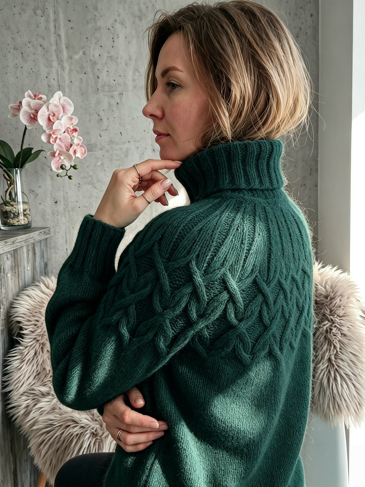Evelyn™ | Cozy Cable Knit Turtleneck Sweater
