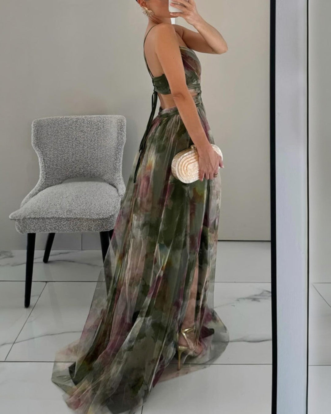 Evelyn™ | Watercolor Chiffon Maxi Dress