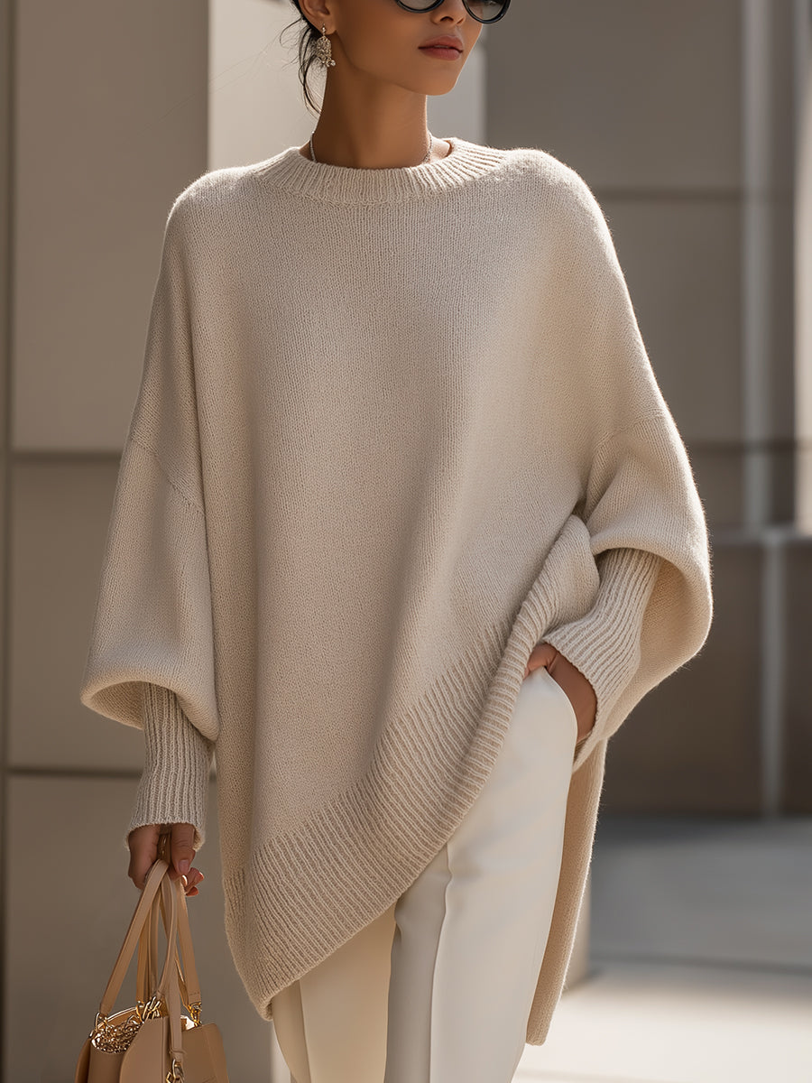 Jennifer -  Oversized Draped Wide-Neck Sweater