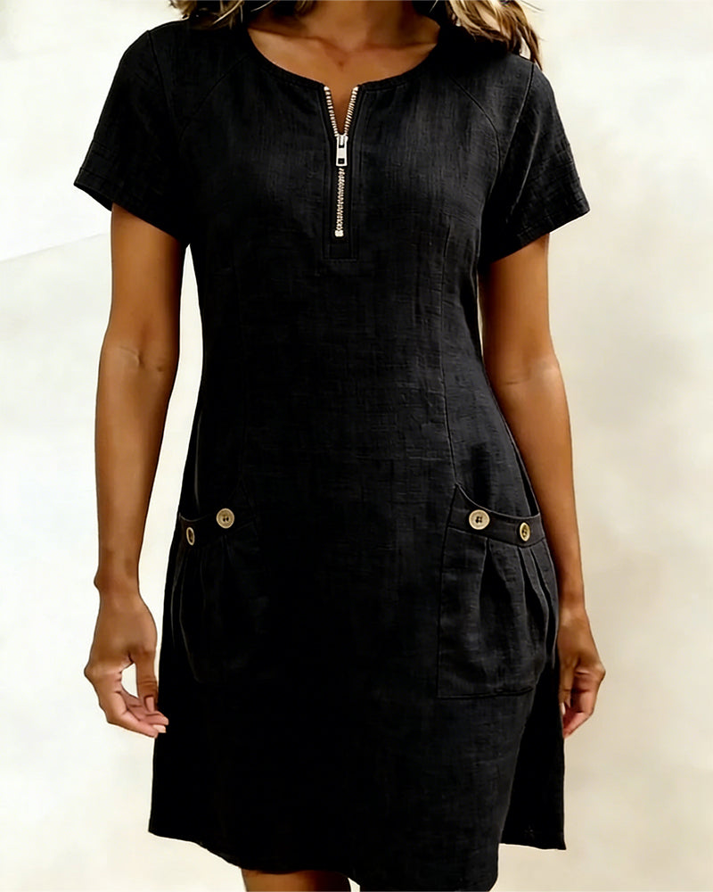 Cassiana™ | Cotton dress with zipper