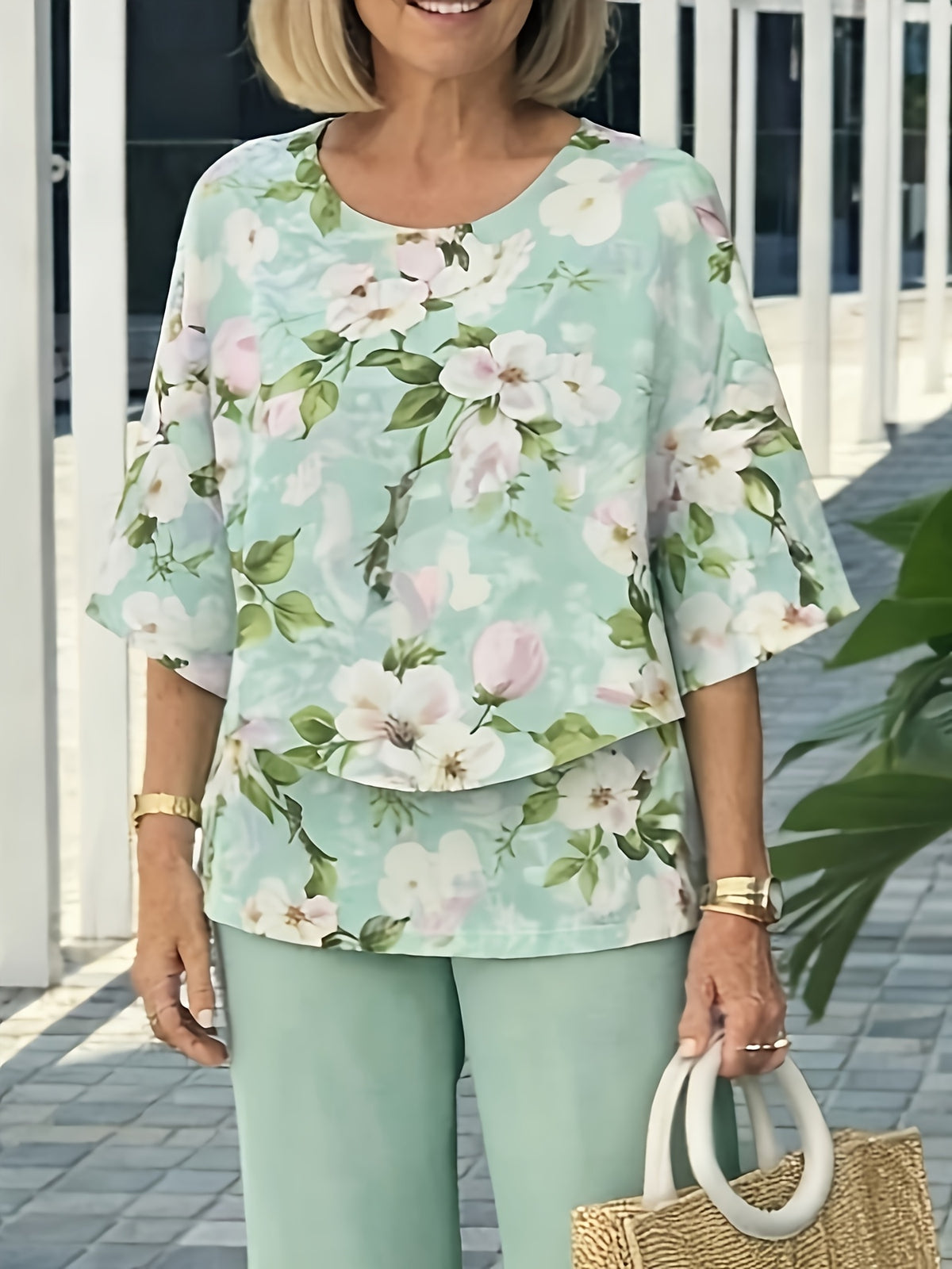 Elaine™ | Women's Short Sleeve Round Neck Set