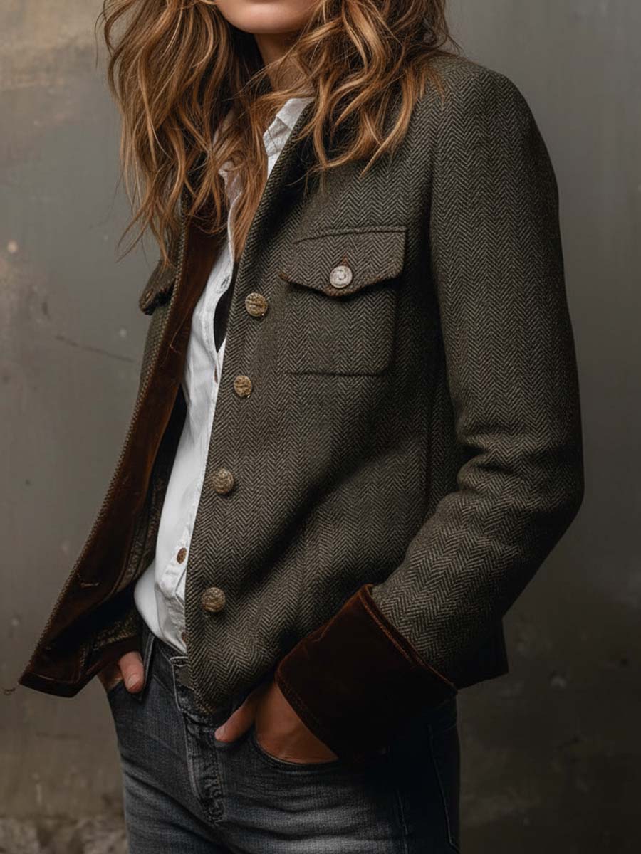 Honorine | Vintage Blazer with Contrasting Trim
