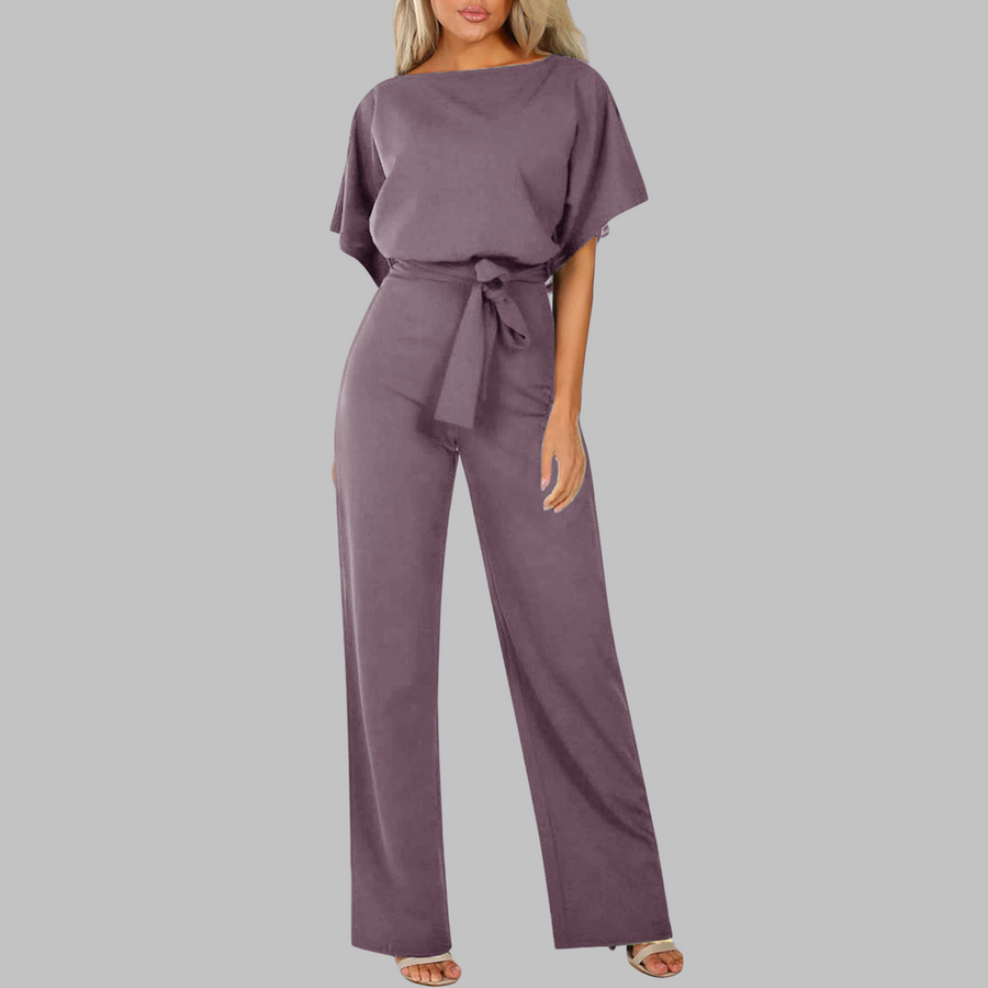 WANNON™ - Casual Tie Front Batwing Sleeve Jumpsuit