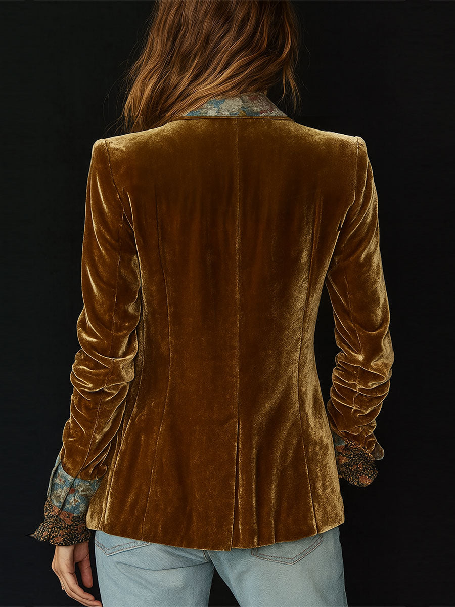 Marcelline | Vintage Floral Printed Patchwork Blazer