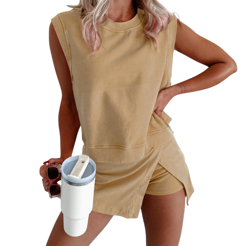 EMMA™ – Effortless 2-Piece Tank Top and Lined Athletic Skirt Set