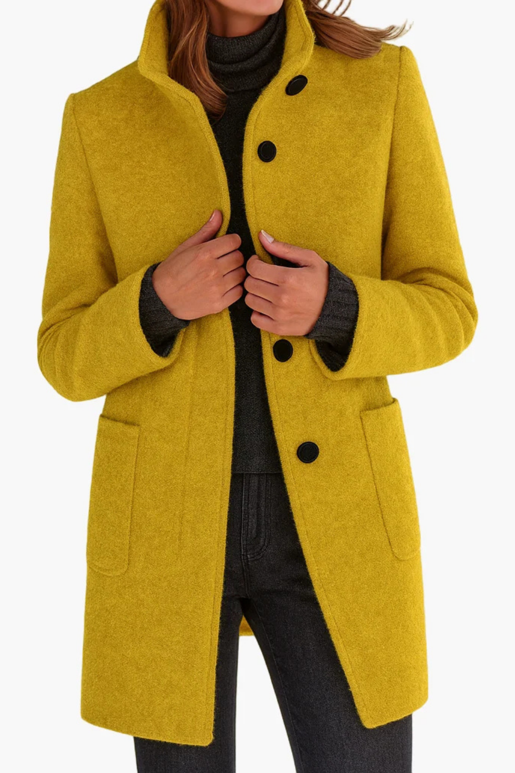 Rachael™ | Classic Button Front Longline Winter Coat
