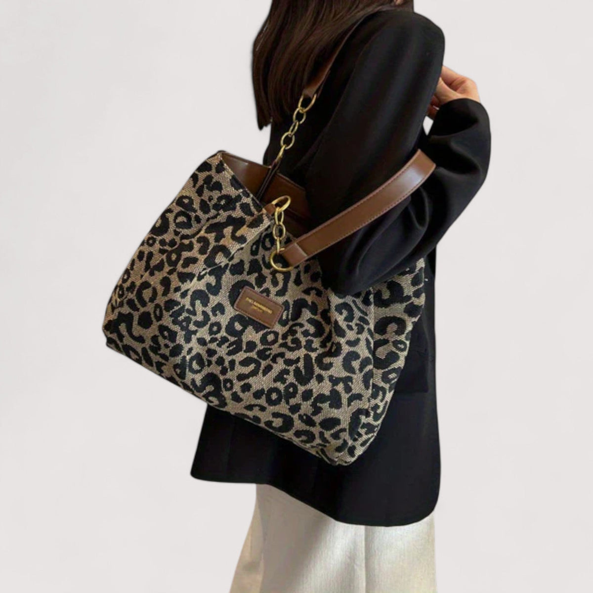 Greyhound – Leopard Canvas Shopping Bag