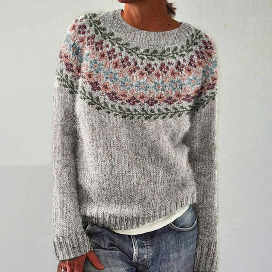 Willa | Patterned Round Neck Sweater