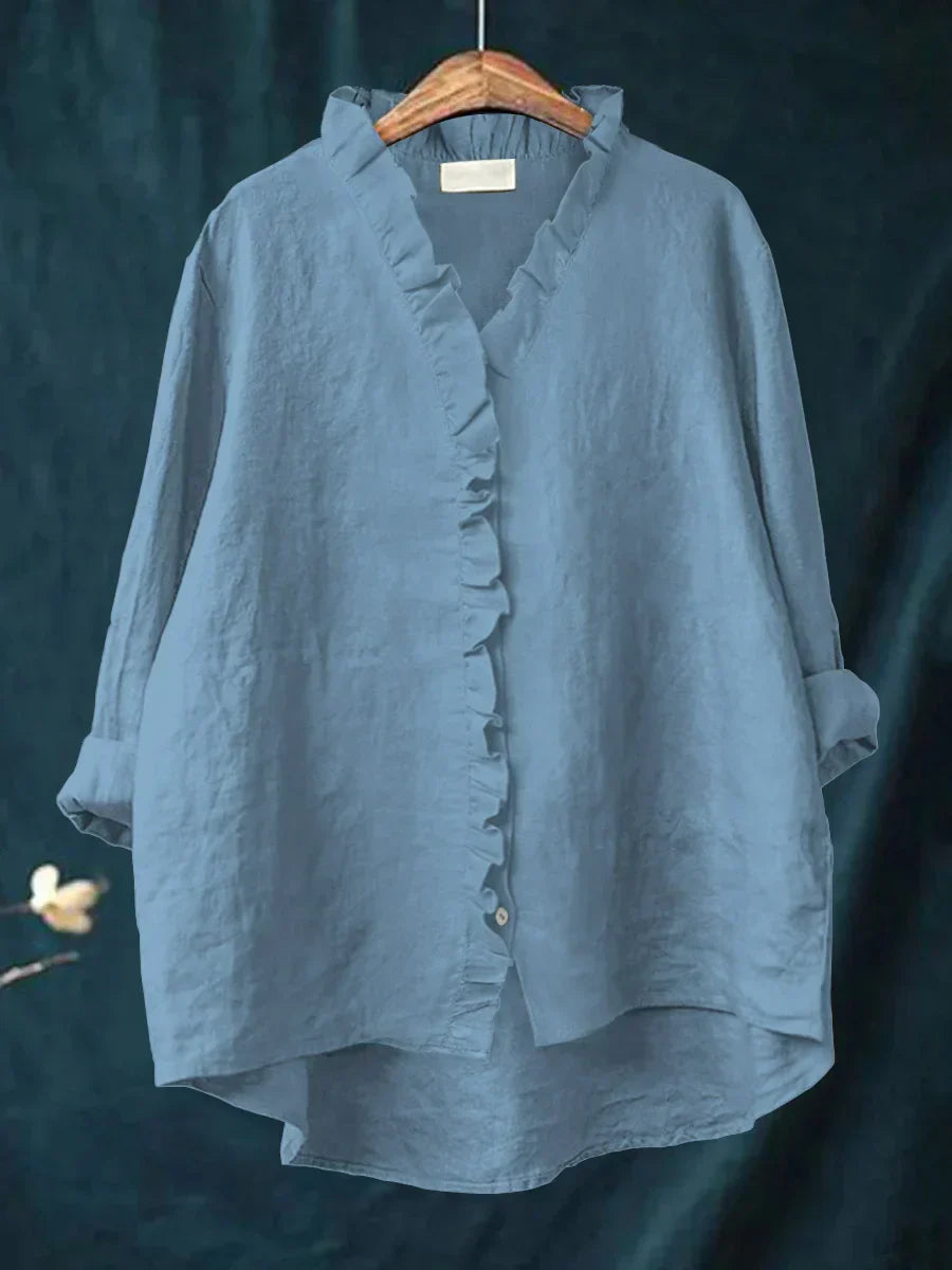Brooklyn | Cotton & Linen Ruffle Shirt