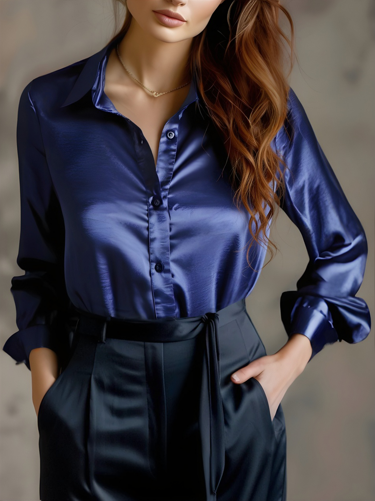 Miriam™ | Luxurious Shine For Elegant Evenings Blouse