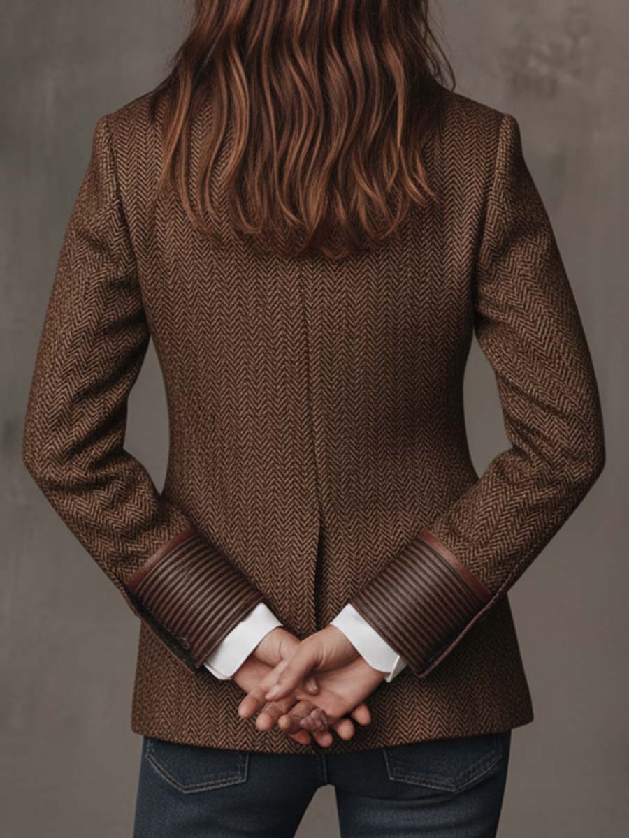 Gisèle | Blazer with Printed Chevron Insets