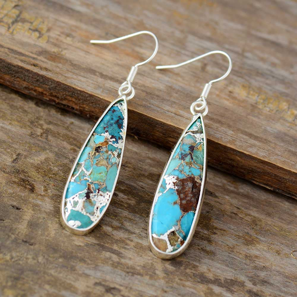 Turquoise Jasper Teardrop Earrings
