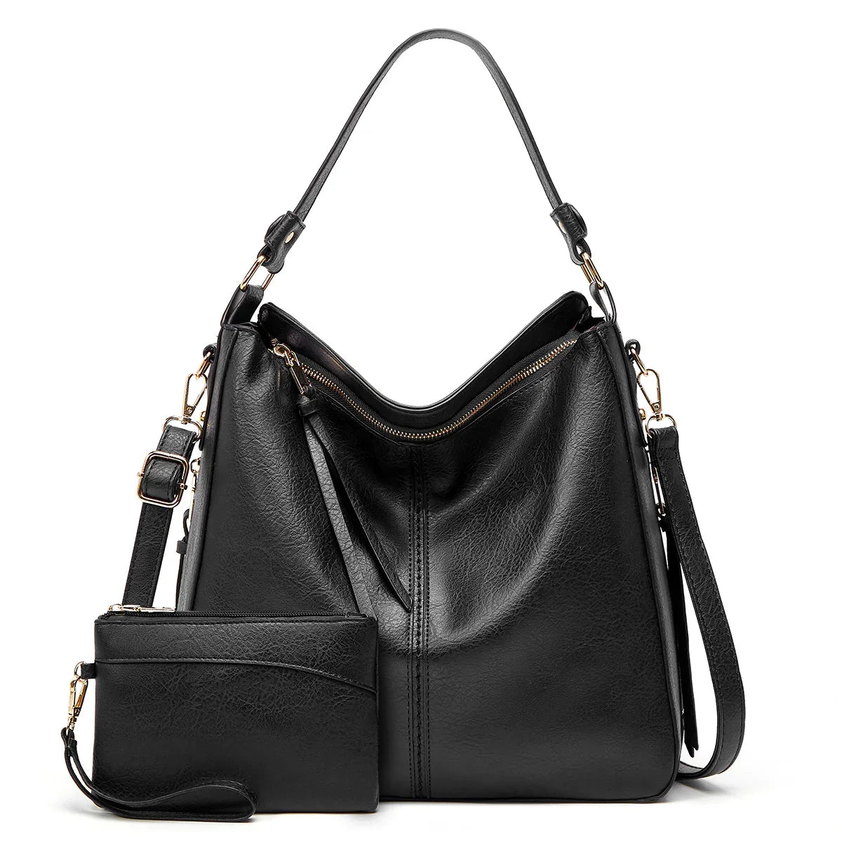 Luxury Leather Hobo Anti-Theft Handbag