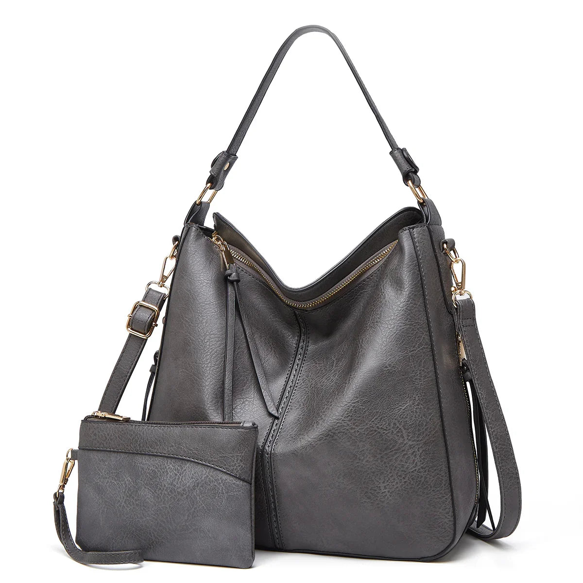 Luxury Leather Hobo Anti-Theft Handbag