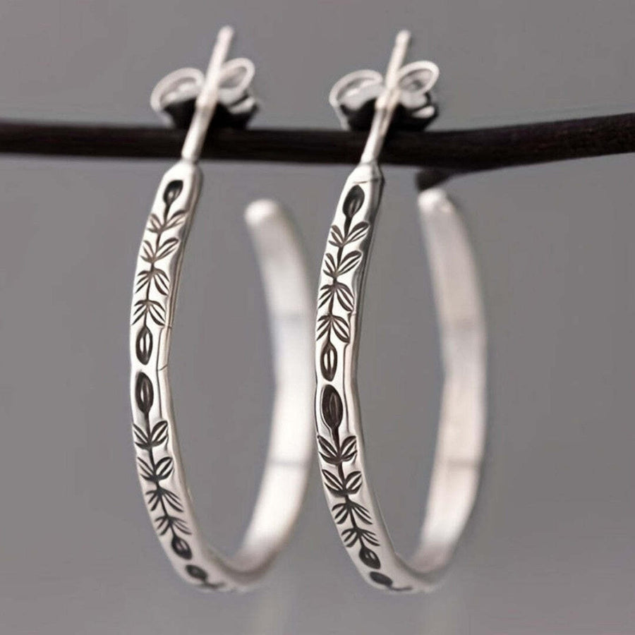 Sleek Silvery Hoop Earrings