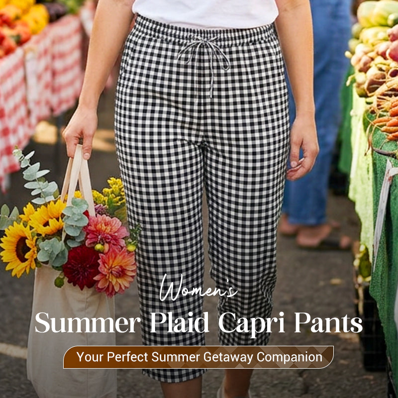 Jessy™ | Relaxed Summer Plaid Capri Pants