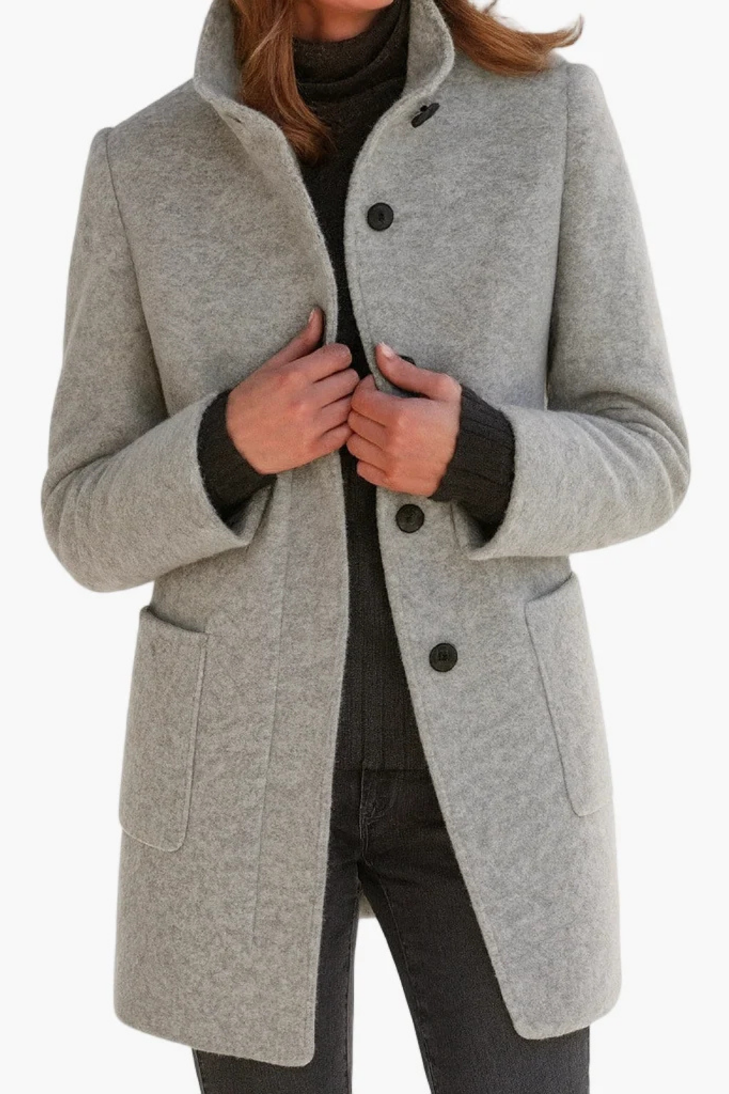 Rachael™ | Classic Button Front Longline Winter Coat