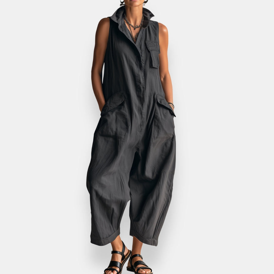 Peyton™ | Relaxed Utility Pocket Sleeveless Jumpsuit