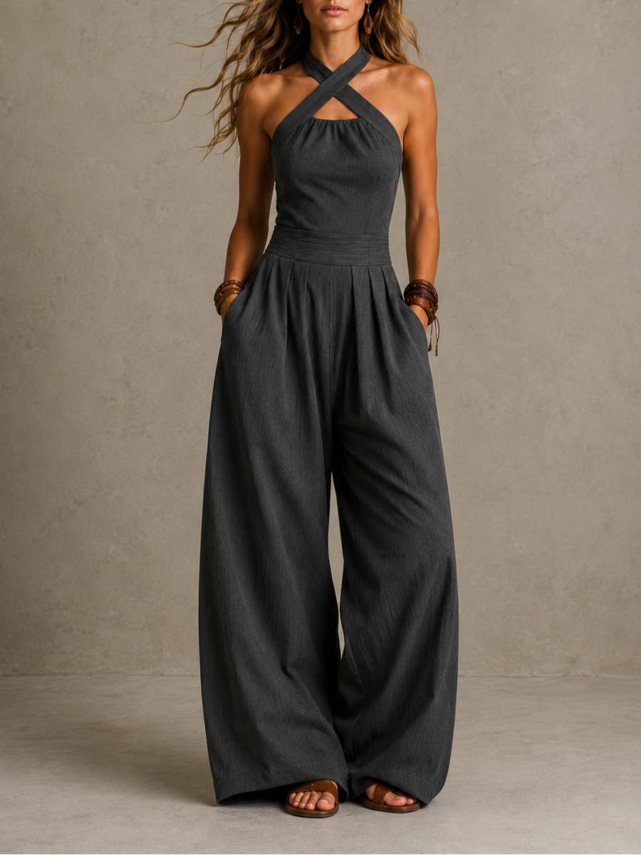 Hailey | Elegant jumpsuit with crossover neckline