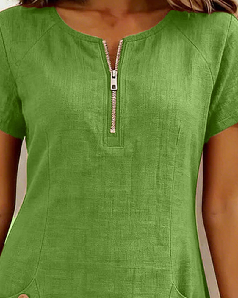 Cassiana™ | Cotton dress with zipper