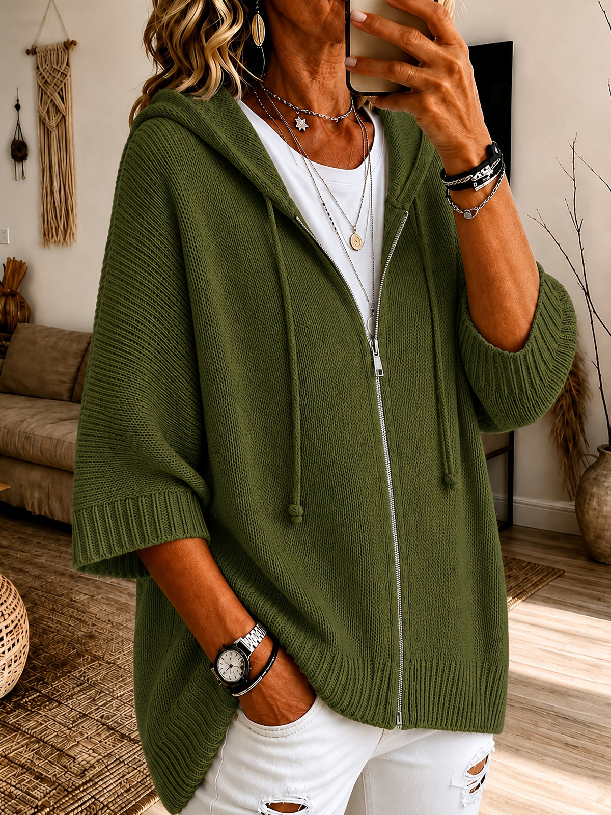 Brielle™ | Women's Hooded Zipper Sweater