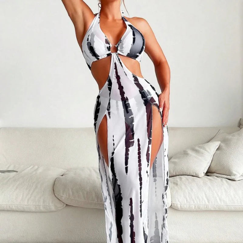 Elowyn™ | Tie-Dye Halter Swim Dress