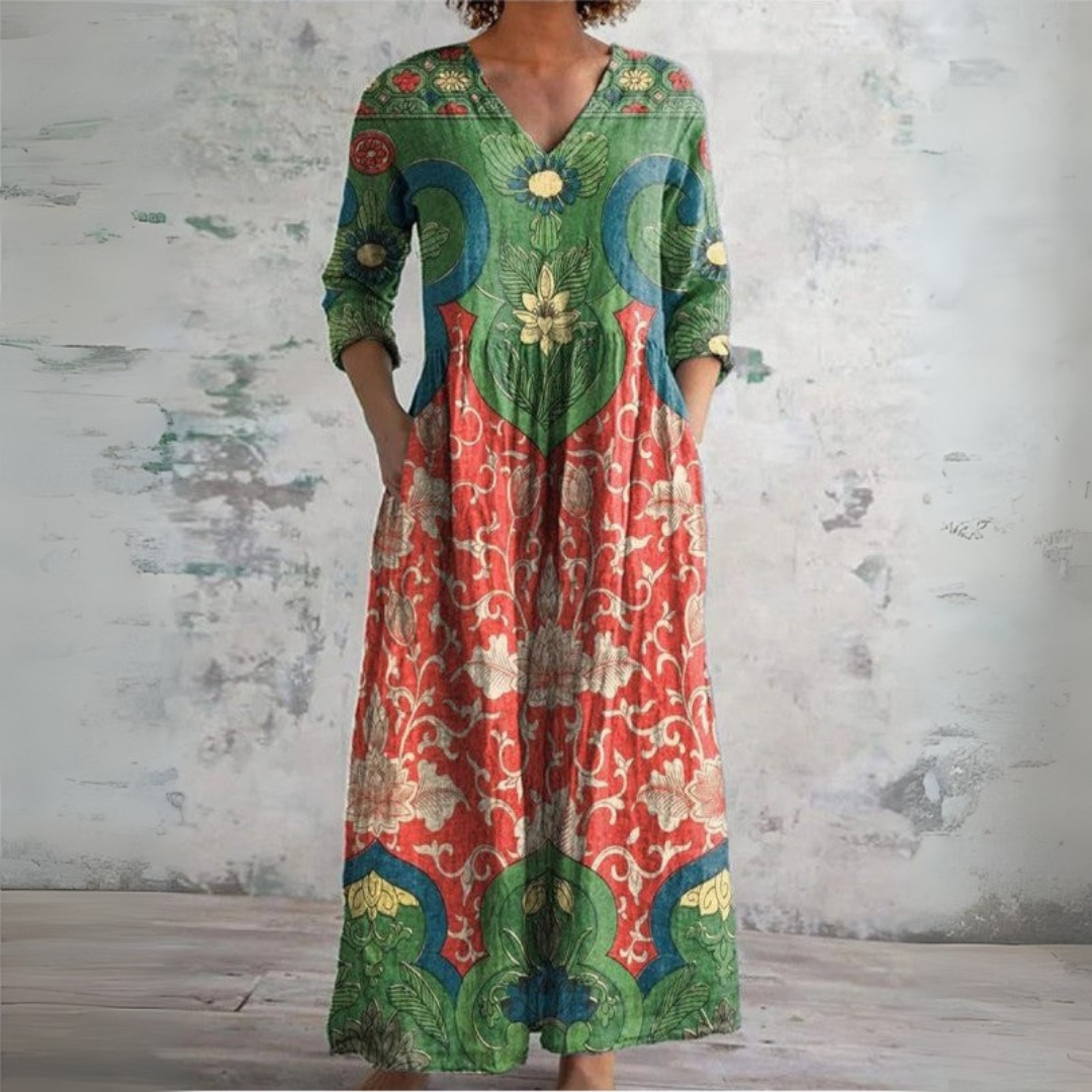 Shayla™ | Vintage Floral Maxi Dress