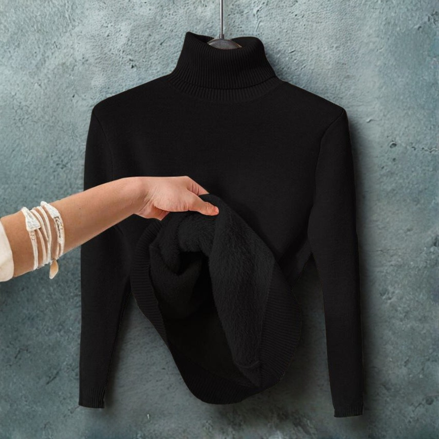 CLEO™ - Cozy Plain Turtle Neck Long Sleeve Sweater