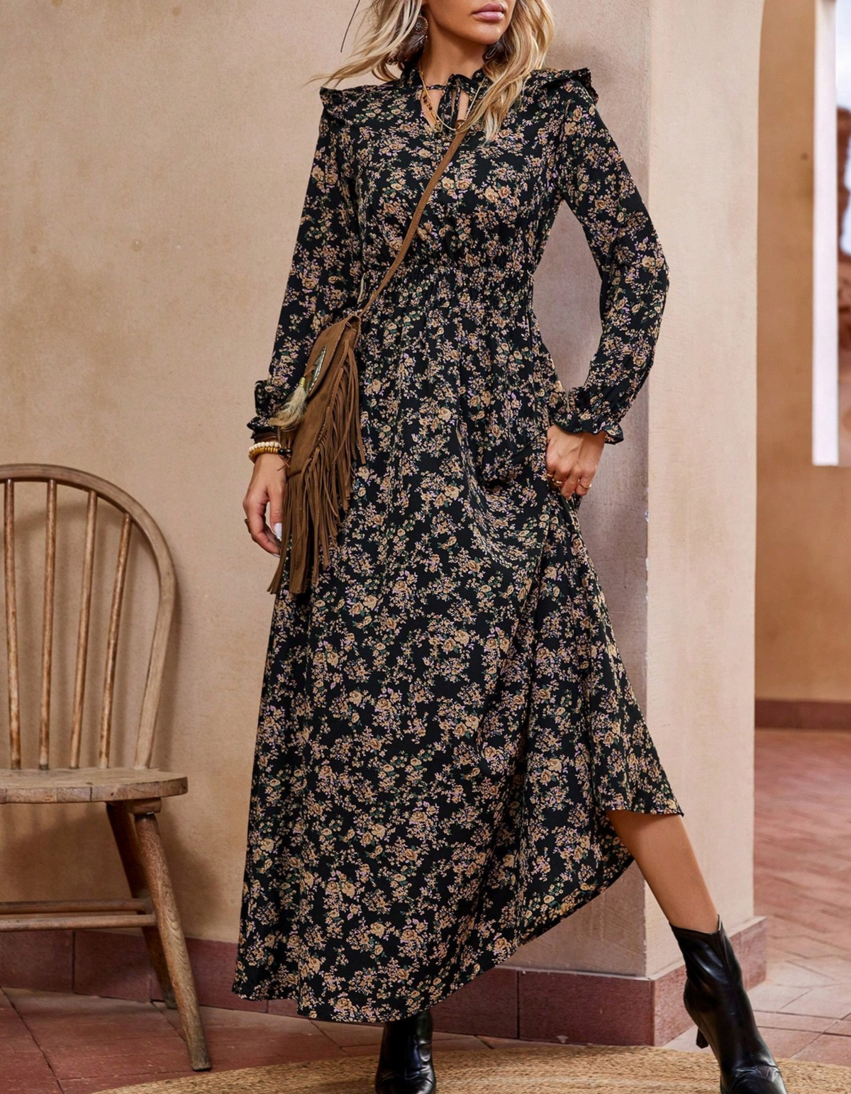 Vivian™ | Romantic Long-Sleeve Maxi Dress