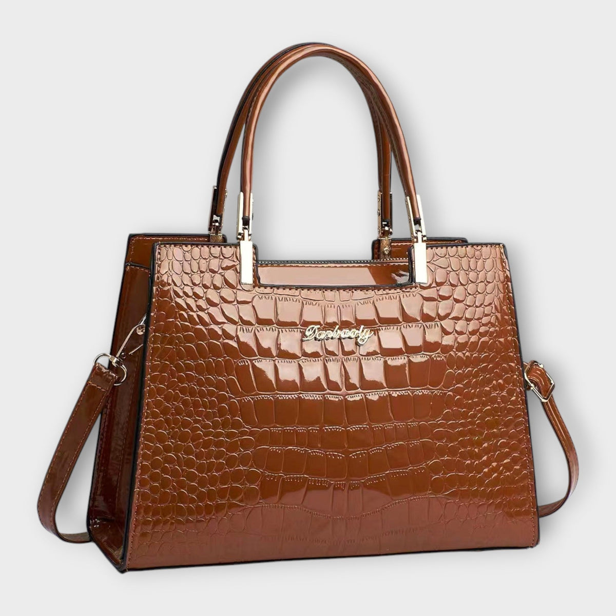 Maison Verdelle - Handbag with Glossy Crocodile Leather Pattern