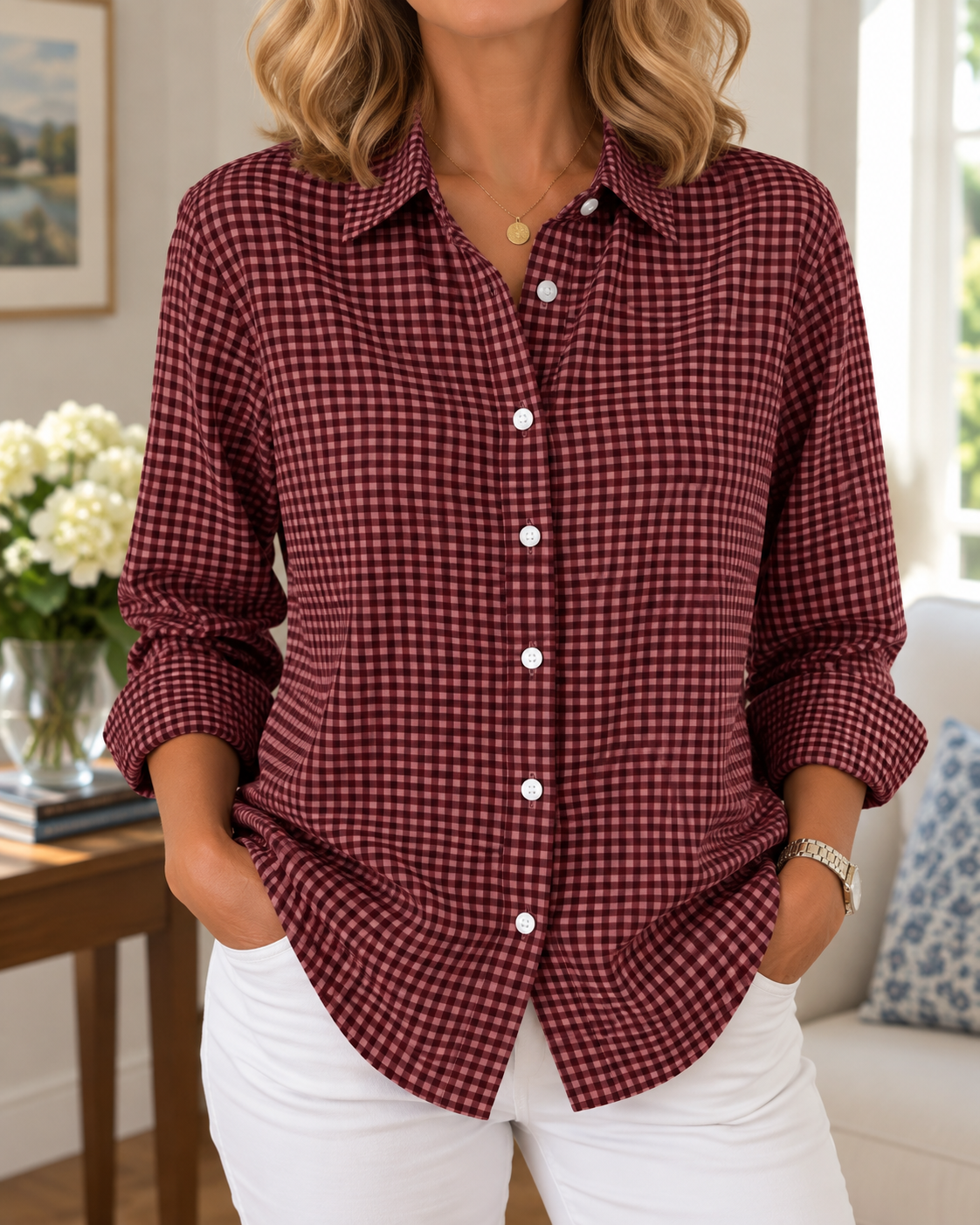 Susan™ | Checkered Button Shirt
