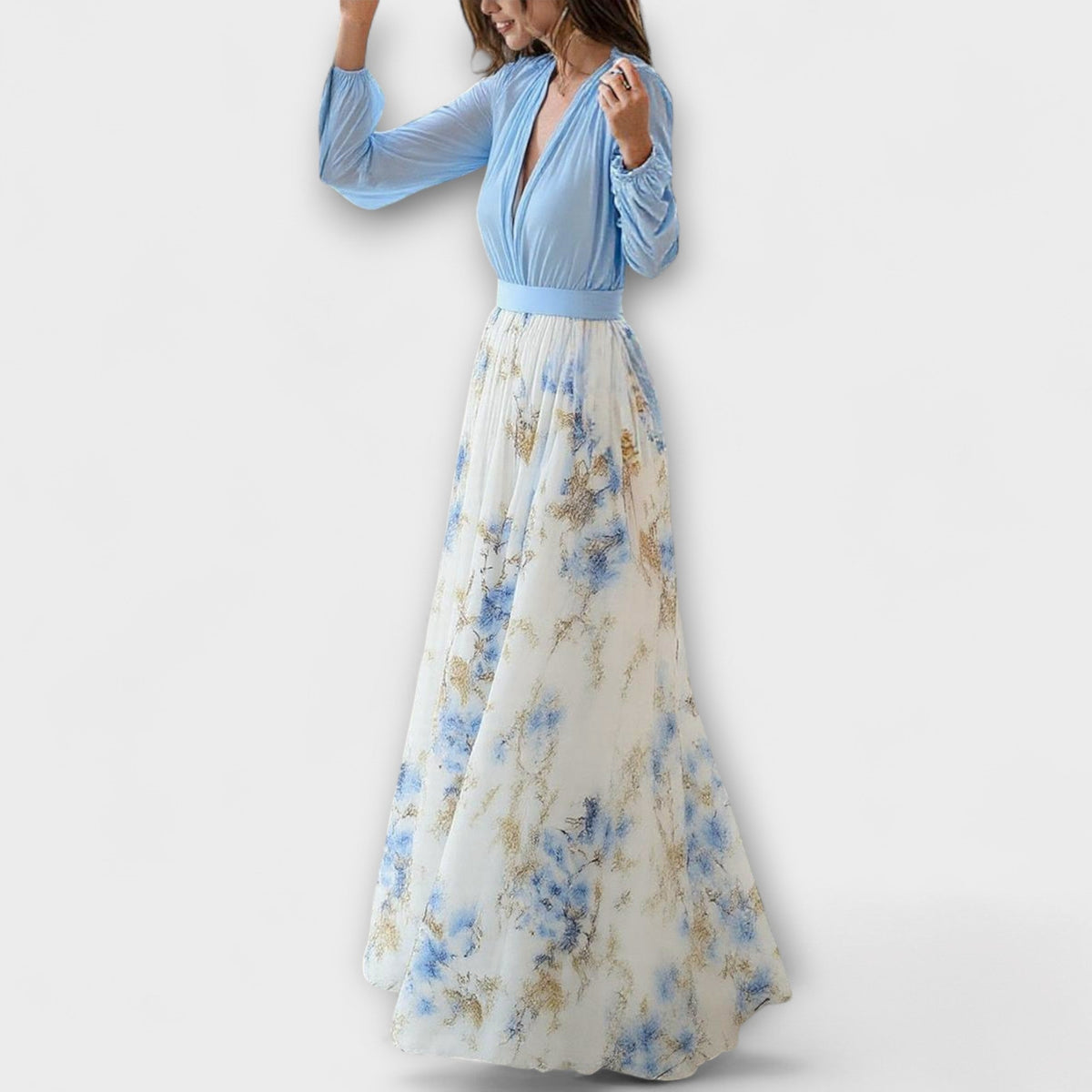 Audrey™ | Floral Chiffon Maxi Dress