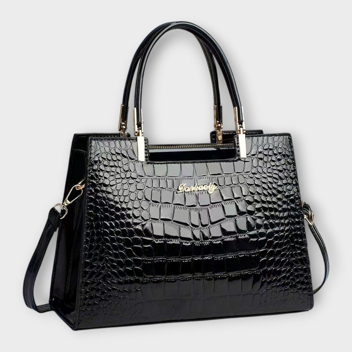 Maison Verdelle - Handbag with Glossy Crocodile Leather Pattern