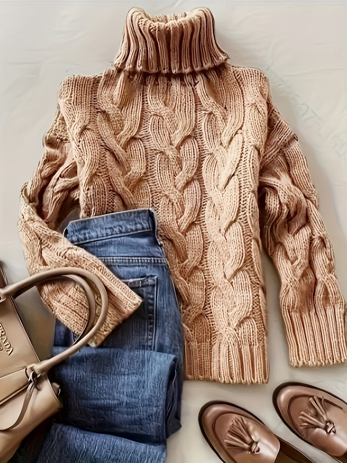 Ellie™ | Cozy Cable Knit Turtleneck Sweater