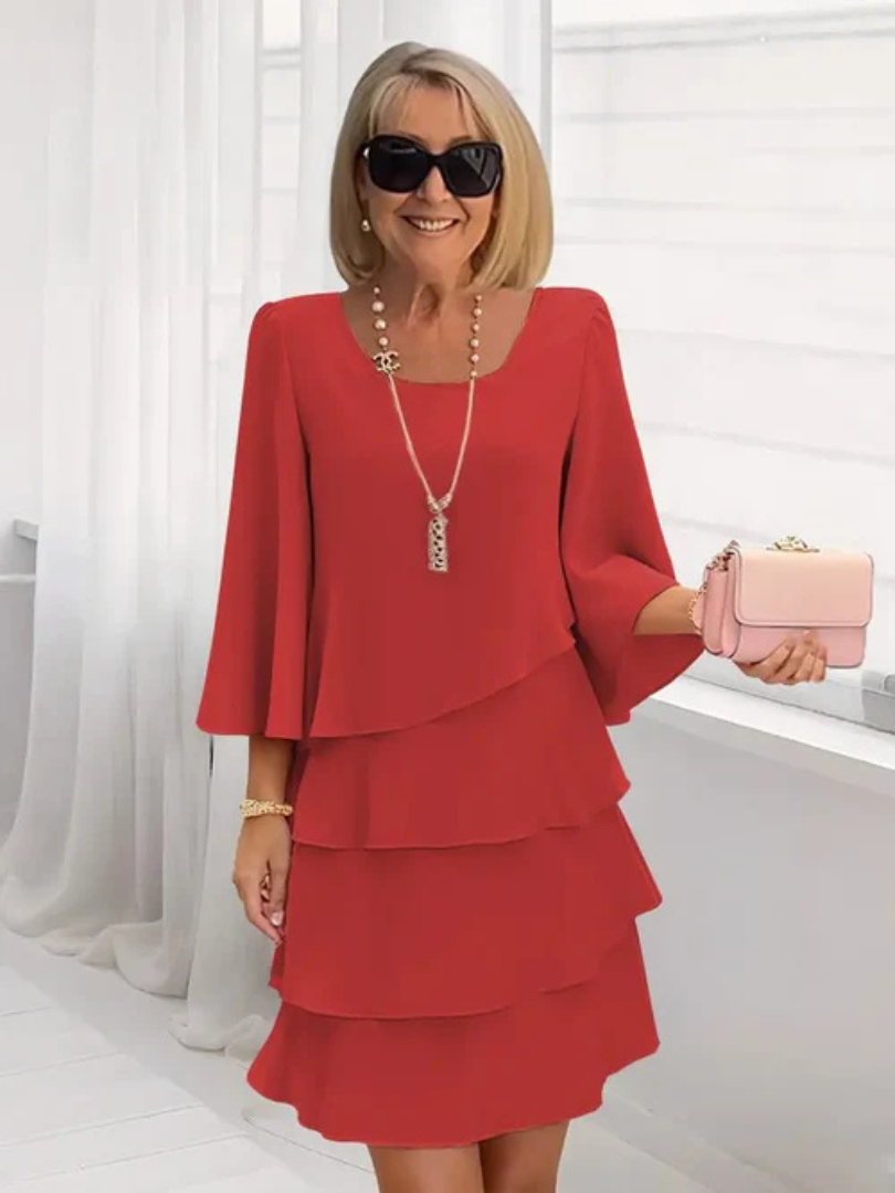 Linda™ | Elegant Ruffled Hem Dress
