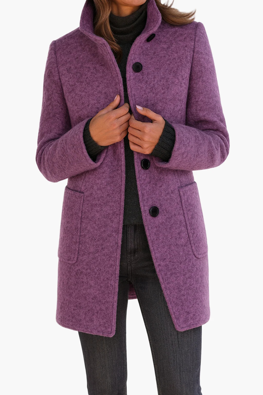 Rachael™ | Classic Button Front Longline Winter Coat