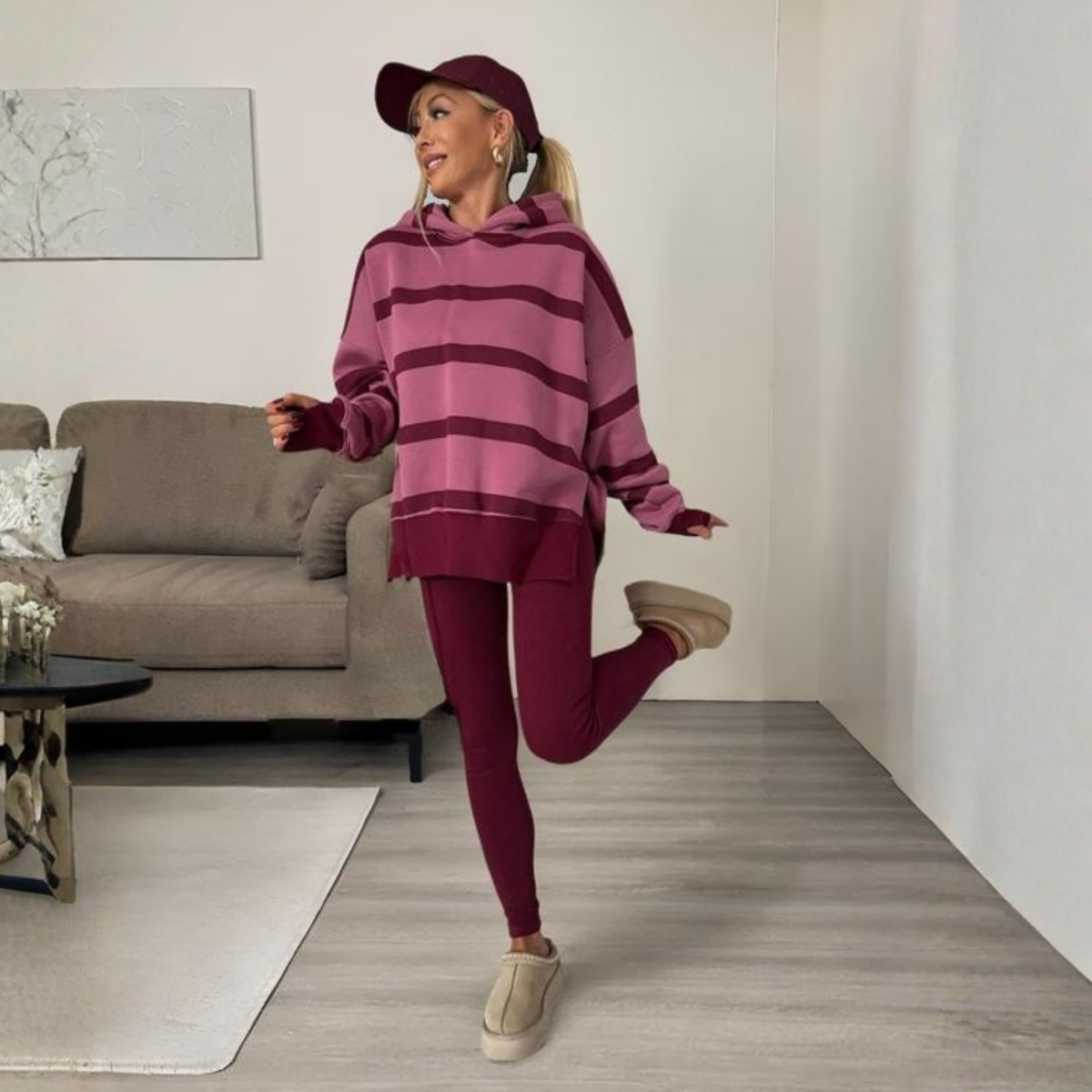 SANIA™ - Casual Long Sleeve Hoodie and Skinny Pants Set