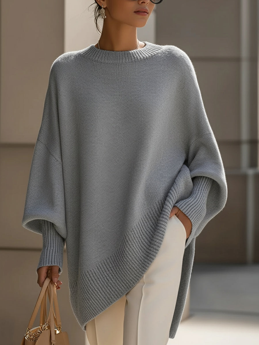 Jennifer -  Oversized Draped Wide-Neck Sweater