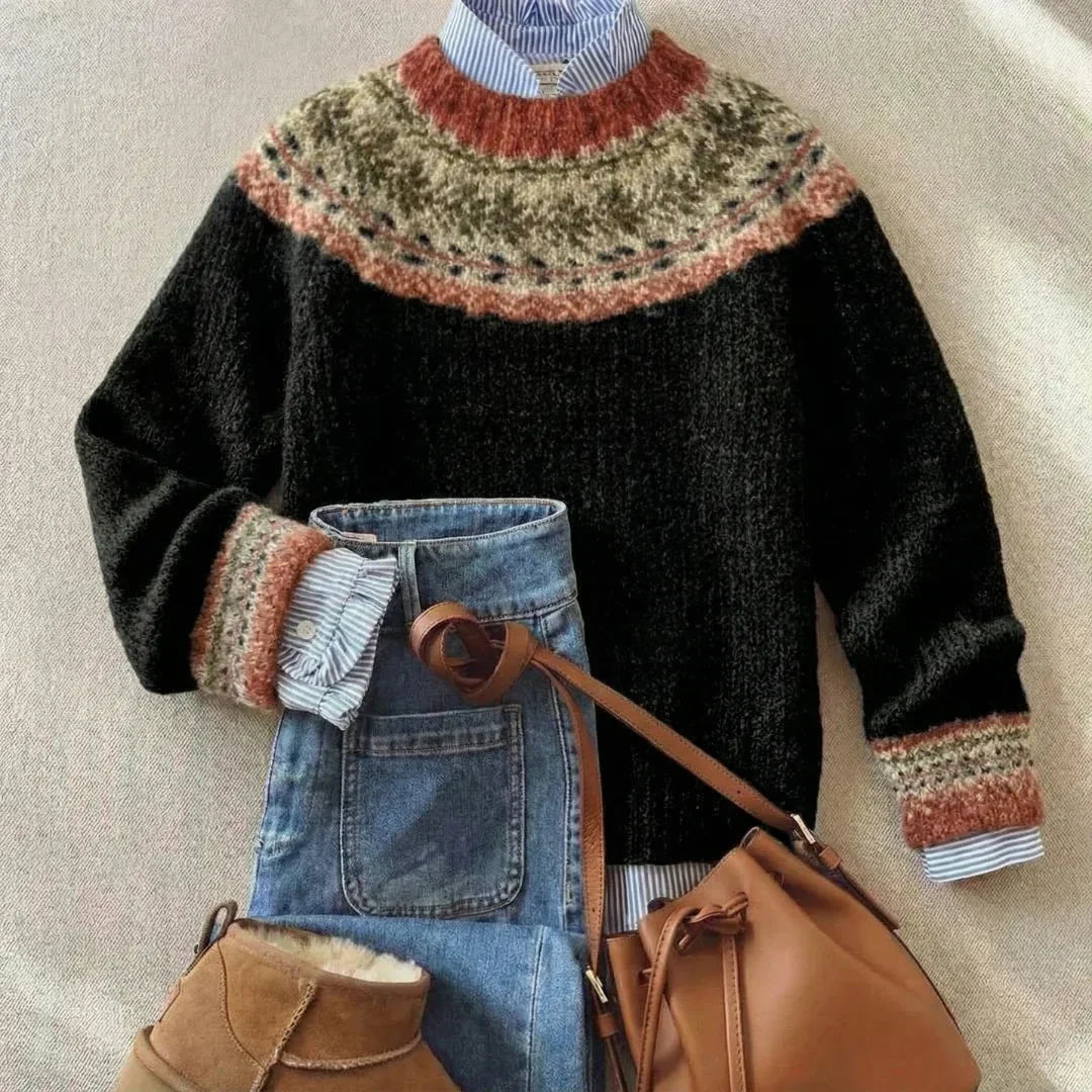 Ylva | Black Nordic Yoke Jumper