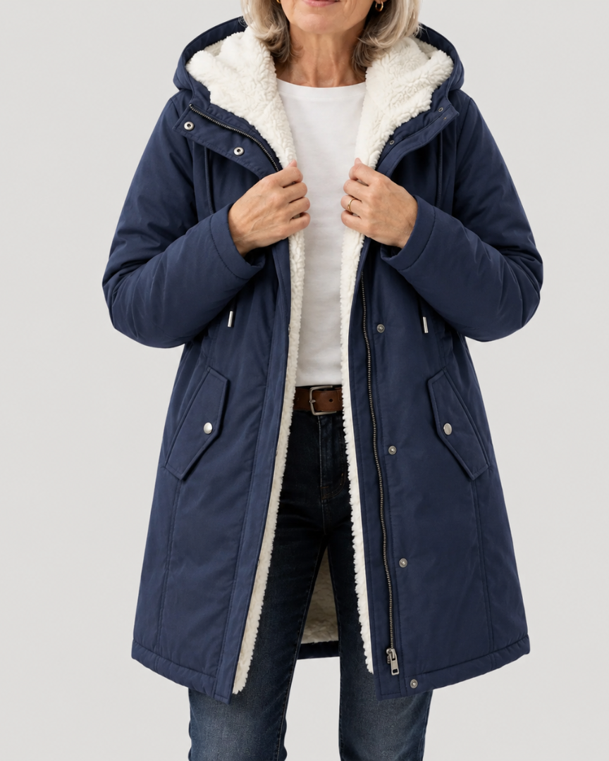 Murielle™ | Classic Warm Sherpa Lined Winter Coat