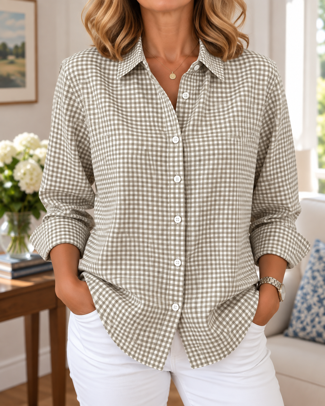 Susan™ | Checkered Button Shirt