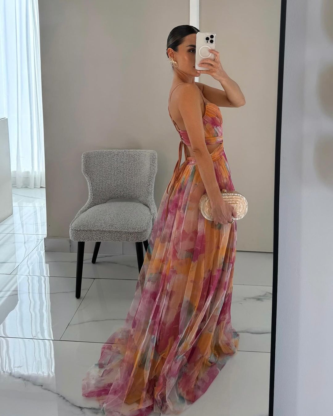 Evelyn™ | Watercolor Chiffon Maxi Dress