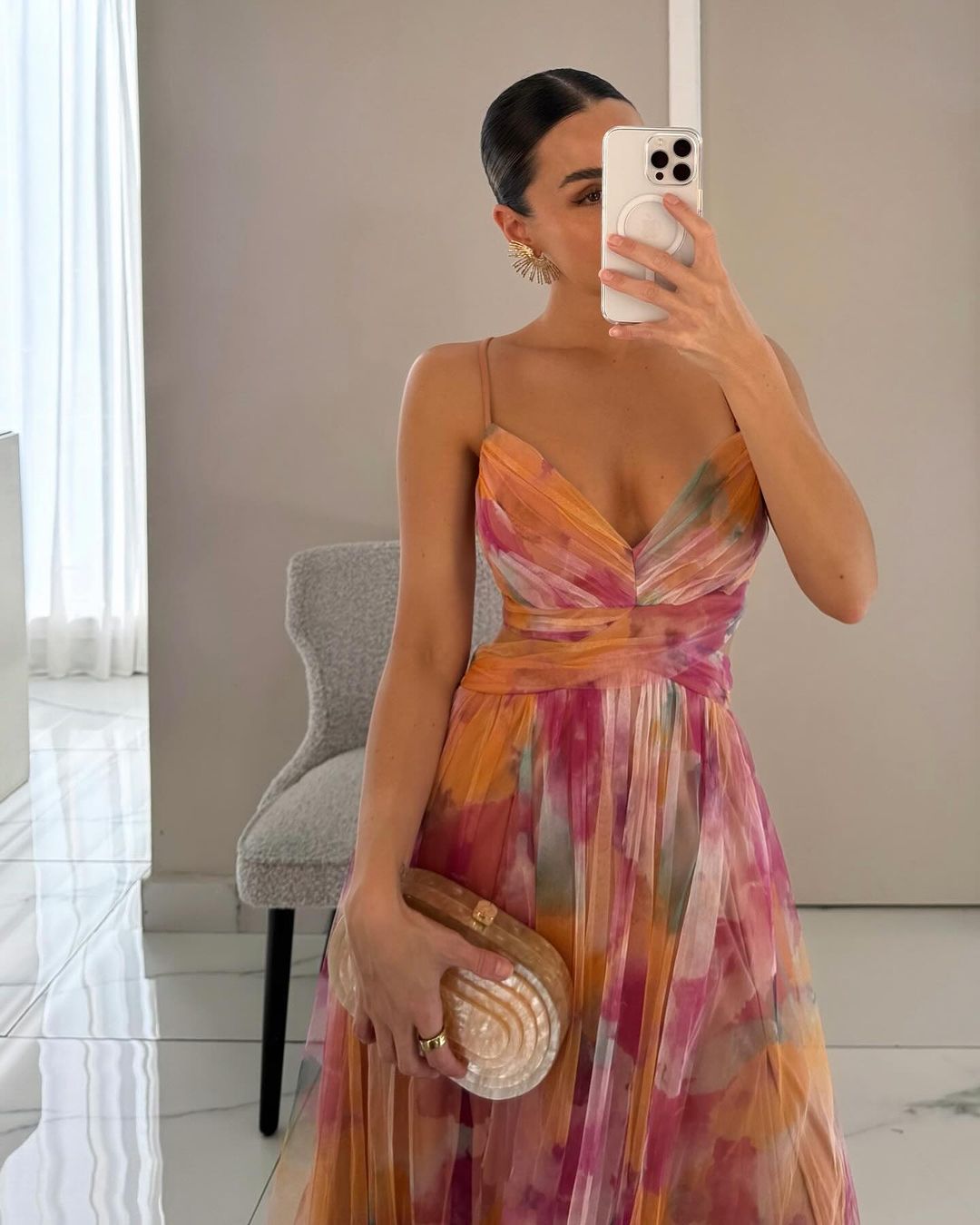 Evelyn™ | Watercolor Chiffon Maxi Dress