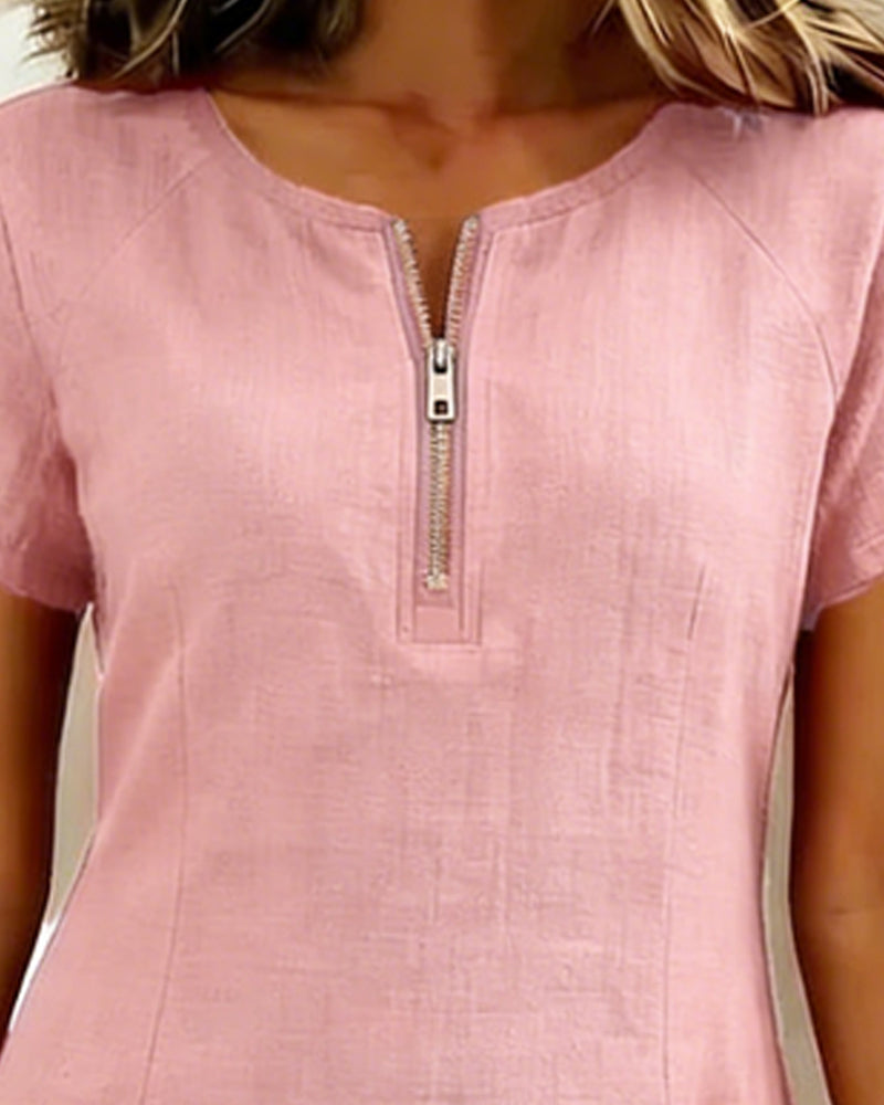 Cassiana™ | Cotton dress with zipper
