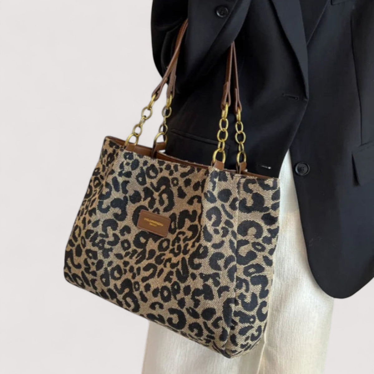 Greyhound – Leopard Canvas Shopping Bag