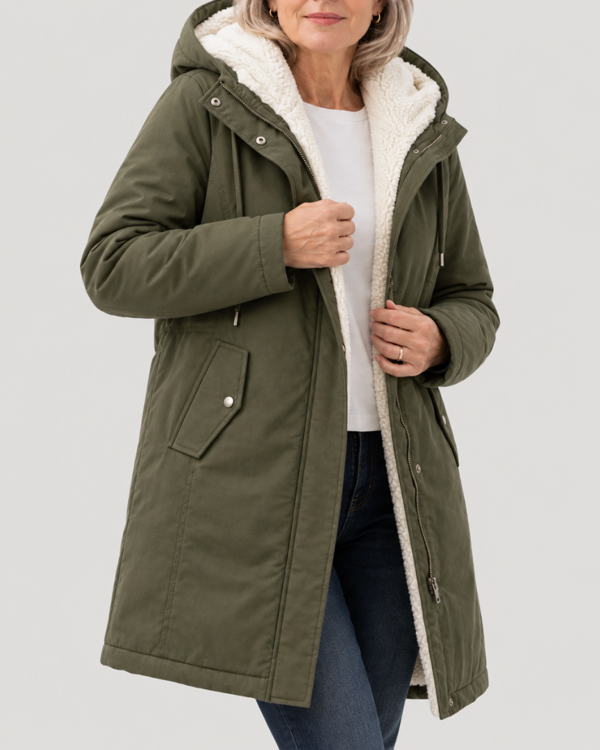 Murielle™ | Classic Warm Sherpa Lined Winter Coat