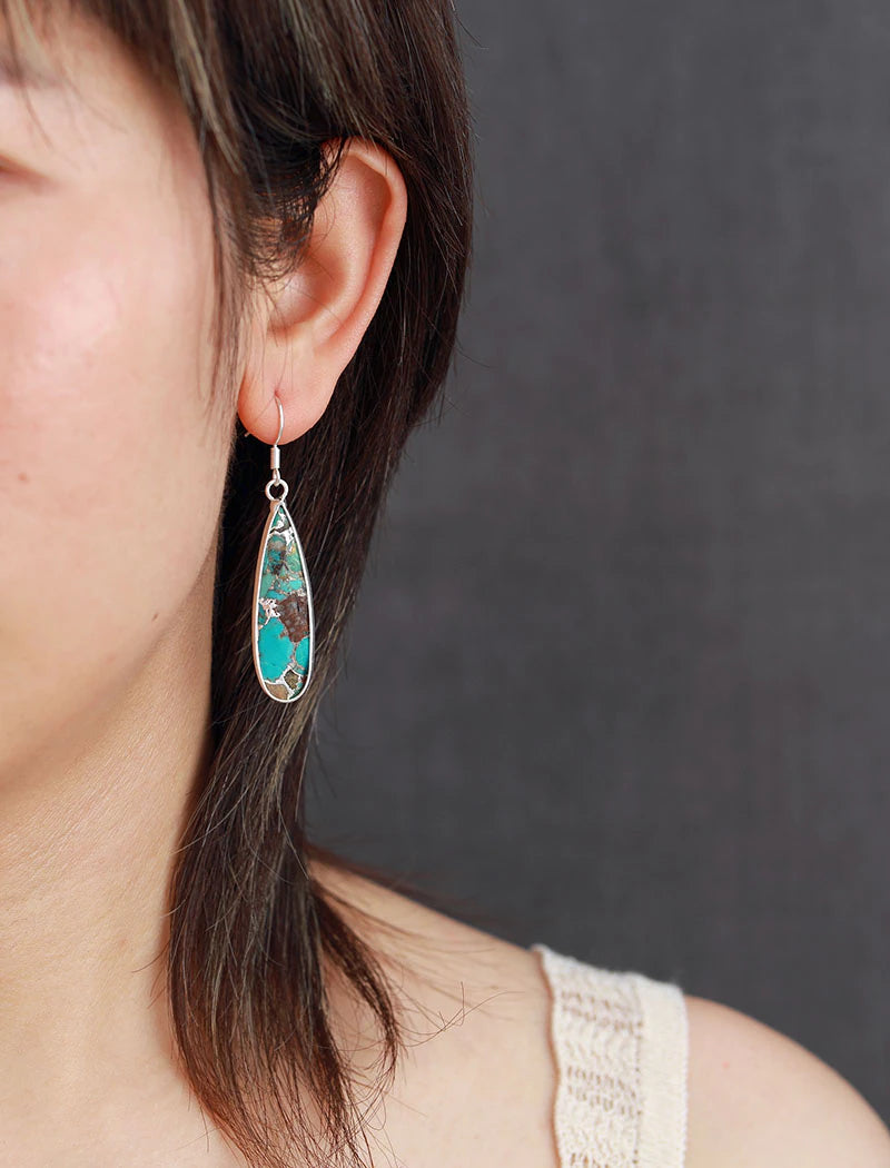 Turquoise Jasper Teardrop Earrings