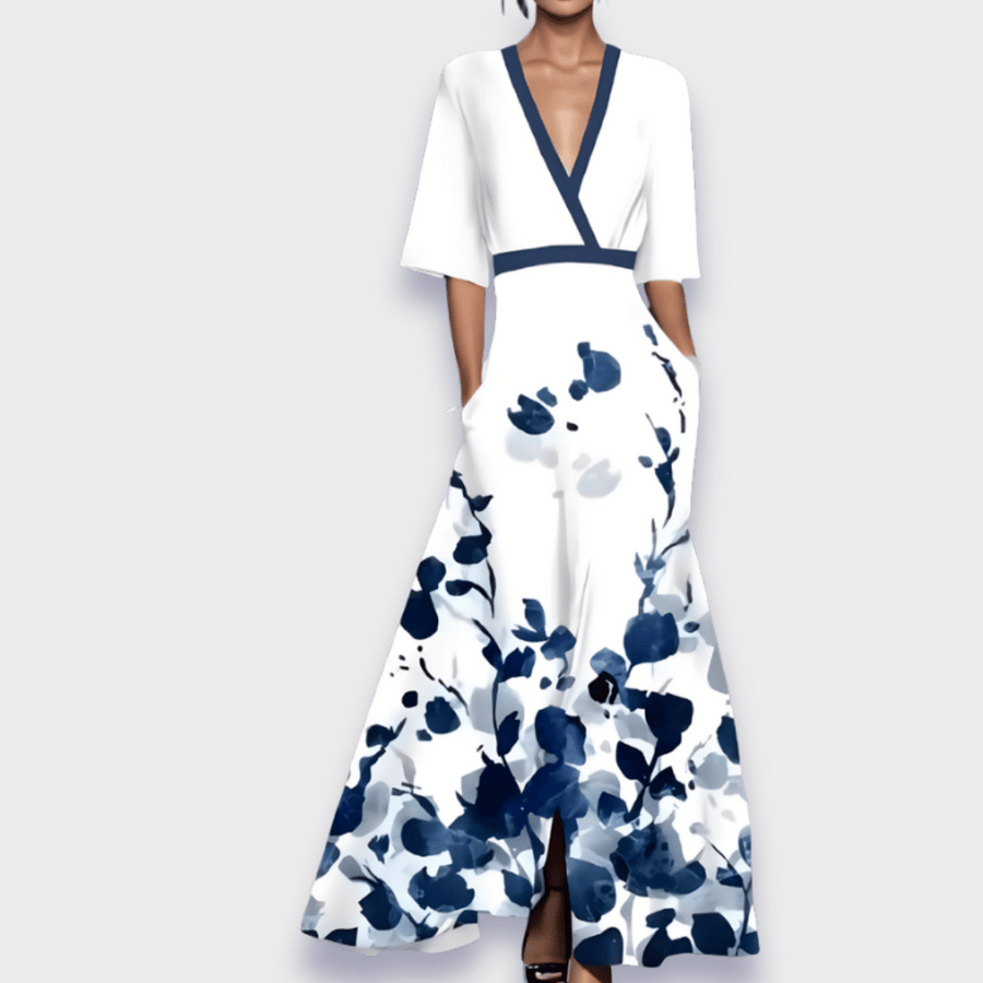 Eliana™ | Elegant Floral A-Line Dress